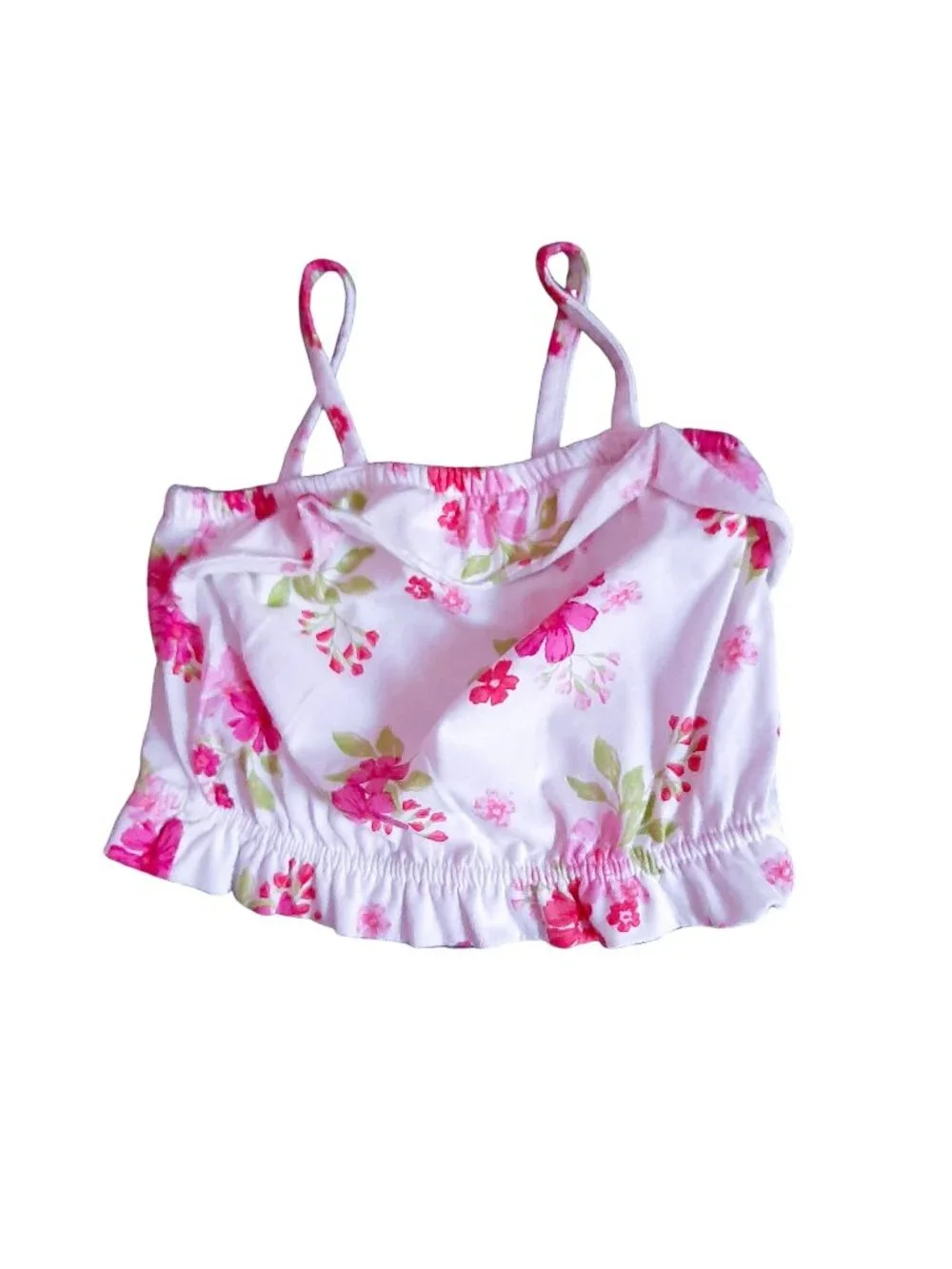 Toddler Girl's The Children Place Floral Ruffle Tank Top- Size 18-24M